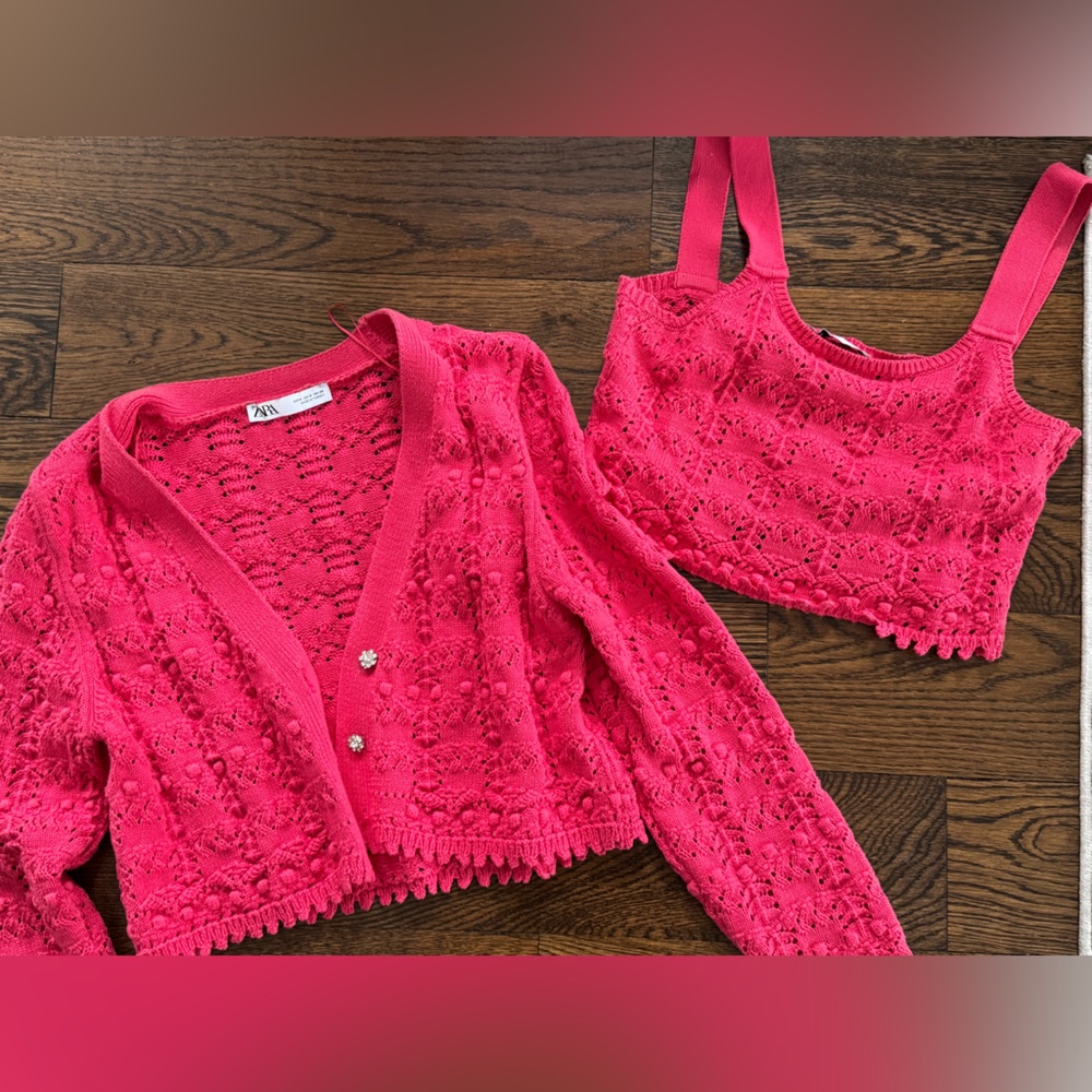 Zara Knitwear Cardigan and Top Set